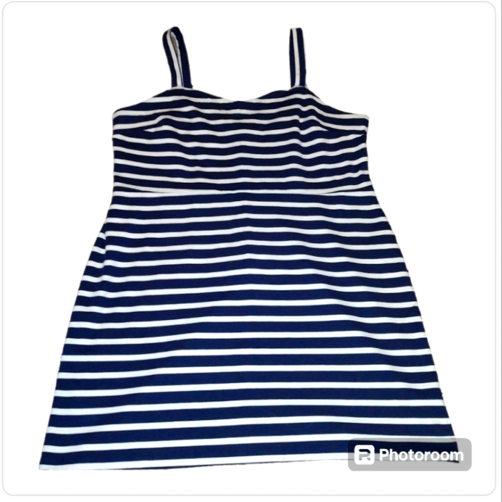 Old Navy Striped Mini Dress in Navy and White